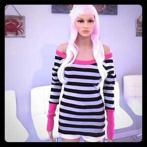 Striped T/O Brand Small L/S Sweater